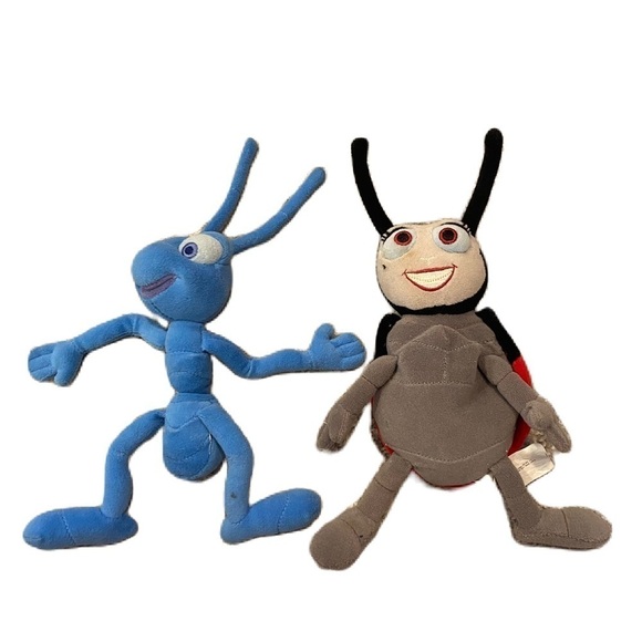 Vintage Disney Bugs Life Flik Francine Bean Bag Plush Set Bundle Kids Toy - Picture 1 of 4